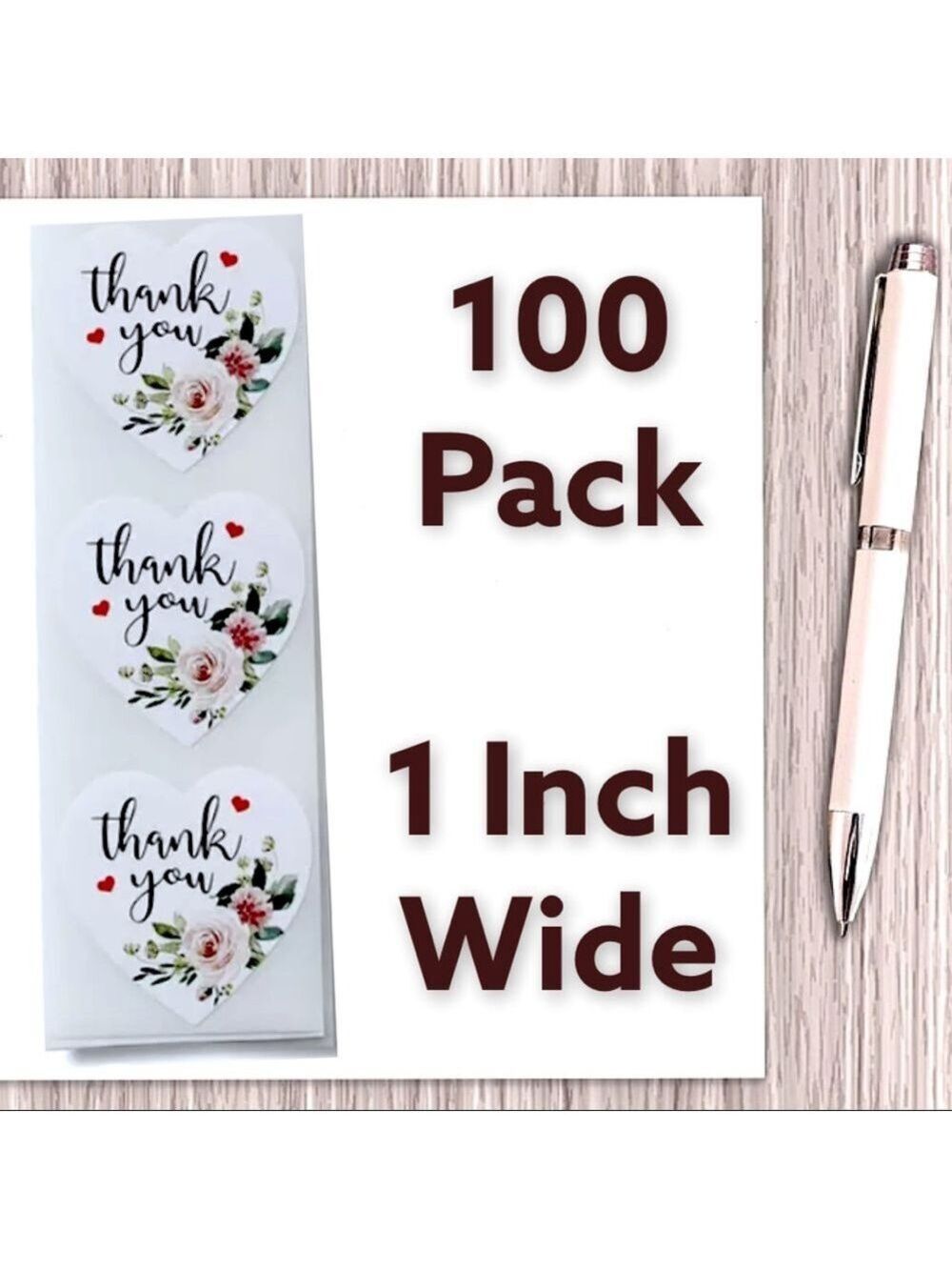 100 Heart Stickers ThanYou PRICE IS FIRM